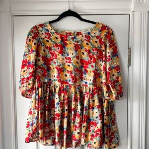 Umgee Floral Babydoll Top
